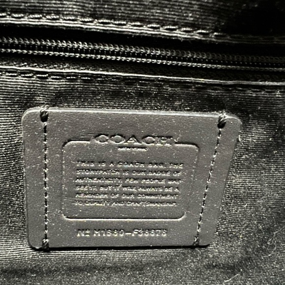 COACH Metallic Gunmetal Silver Pebble Leather Ava Tote with Python Accent - Picture 4 of 7